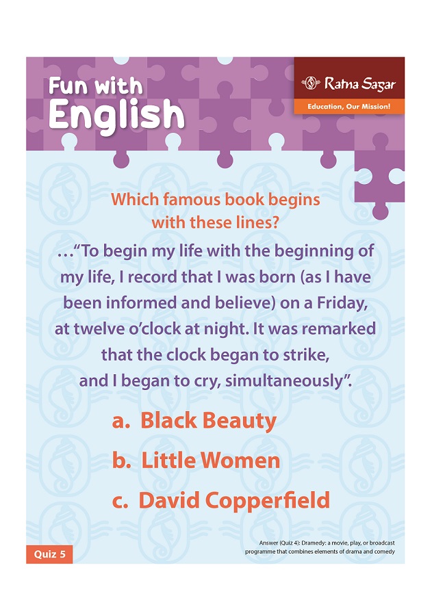 English Quiz for the Day!